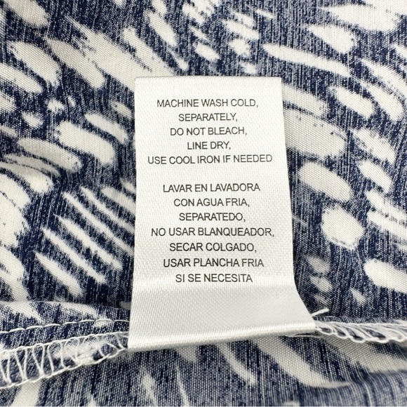 Rachel Zoe Blue White Abstract Print Tiered V-Neck Dress with Pockets XS NWOT - Picture 7 of 12